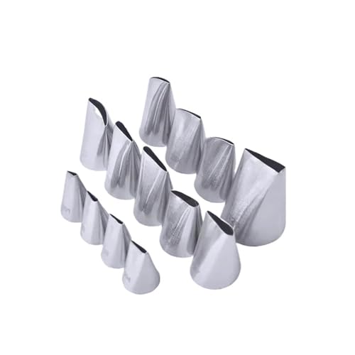 LCKKJHG SpritztüLlen-Set Rose Petal Pastry Nozzles Fondant Cake Cupcake Baking Tool Stainless Steel Confectionery Cream Decorating Icing Piping Tip 13pcs von LCKKJHG