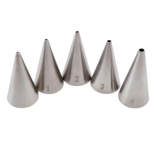 LCKKJHG SpritztüLlen-Set Small Round Icing Piping Nozzles 5Pcs Writing Pastry Nozzle Stainless Confectionery Cream Cake Decorating Tools LCKKJHG SpritztüLlen-Set Small Round Icing Piping Nozzles 5Pcs Writing Pastry Nozzle Stainless Confectionery Cream Cake Decorating Tools von LCKKJHG
