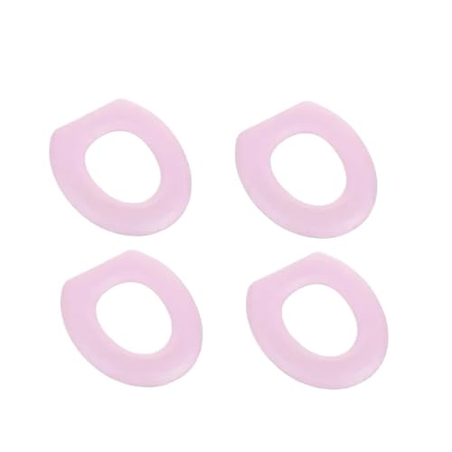 LCKKJHG Wc Sitzbezug Toilettensitz O-förmiger Toilettensitzbezug, hält warm, Kürbismuster, Toilettenmatte, strickt weiche Unterlage, Toilettensitz, waschbares Badezimmerzubehör(Pink-4Pcse) von LCKKJHG