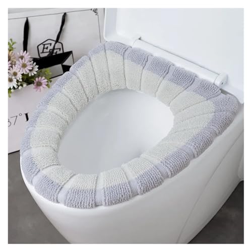 LCKKJHG Wc Sitzbezug Toilettensitz Universal-WC-Sitzbezug for den Winter, warm, weich, WC-Matte, Badezimmer, waschbar, Abnehmbarer Reißverschluss mit Klappdeckel, Griff for Haushalt(Color-07) von LCKKJHG