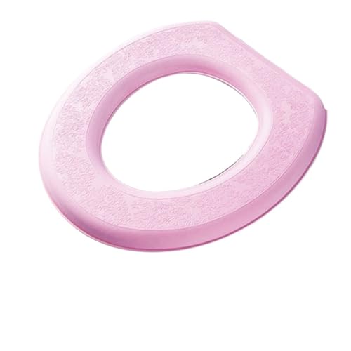 LCKKJHG Wc Sitzbezug Toilettensitz Waschbarer Aufkleber-Schaum-Toilettendeckel, wasserdichter Badezimmer-Toilettensitz, wiederverwendbares Silikon, Vier Jahreszeiten, Haushalts-Toilettenzubehör(Pink) von LCKKJHG