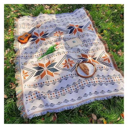 Picknickdecke Herbst Camping Picknickmatte Tragbare Reise Wandern Picknicktuch Staubdichte Tischdecke Matte Weiche Sofadecken Picknickunterlage Im Freien Wasserdichter(Orange blanket,180x180cm) von LCKKJHG