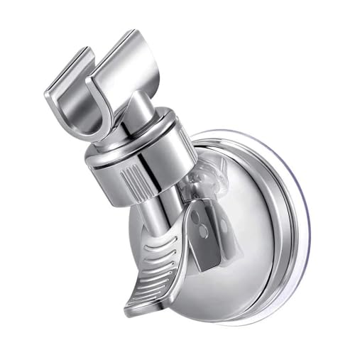 Stabile Rotation Saugnapf Dusche Halter Universal Einstellbare Hand Halter Volle Beschichtung Dusche Stange Kopf Halter Bad Halterung FüR Hotel Badezimmer(Chrome) von LCKKJHG