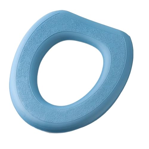 Wc Sitzbezug Toilettensitz Waschbarer Aufkleber-Schaum-Toilettendeckel, wasserdichter Badezimmer-Toilettensitz, wiederverwendbares Silikon, Vier Jahreszeiten, Haushalts-Toilettenzubehör(Dark blue) von LCKKJHG