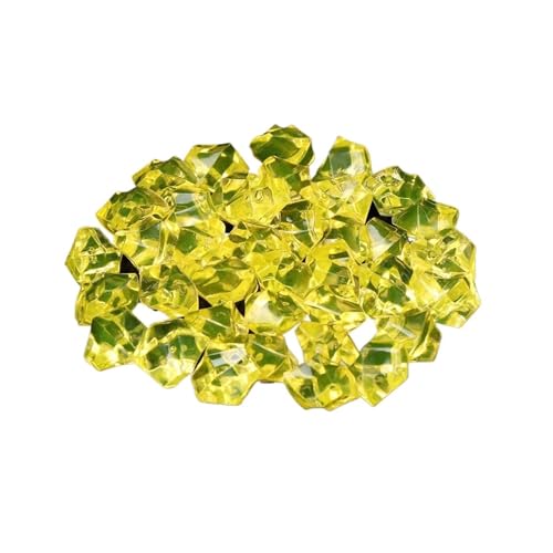 aquarium dekosteine steine 50 Stück Konfetti Hochzeit Ornament Kopfsteinpflaster Aquarium Landschaft Bunte Kunststeine ​​Kristall Eiswürfel Vasenfüller Kieselsteine(Yellow) von LCKKJHG
