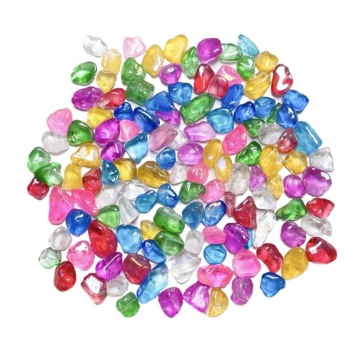aquarium dekosteine steine Klarer Quarz, galvanisiert, bunter klarer Quarz, glitzernder Stein, Edelstein, Mineralprobe, Aquarium-Dekoration, Heimdekoration(1Bag(100g)) von LCKKJHG