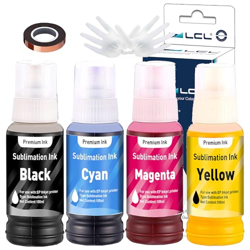 LCL 400 ml Sublimationstinte Nachfüllpackung kompatibel für Epson EcoTank et 1810 2810 2820 2850 2830 2815 4810 Drucker ET-3700 for Heat Transfer Mug,Tumbler,T-Shirts(Autofill/UV-Schutz/Unnötig ICC) LCL 400 ml Sublimationstinte Nachfüllpackung kompatibel für Epson EcoTank et 1810 2810 2820 2850 2830 2815 4810 Drucker ET-3700 for Heat Transfer Mug,Tumbler,T-Shirts(Autofill/UV-Schutz/Unnötig ICC) von LCL