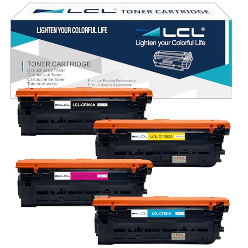 LCL Remanufactured Tonerkartusche 508A CF360A CF361A CF362A CF363A Ersatz für HP M553 Drucker M577 Drucker Color Laserjet Enterprise M552dn M553dn M553n M553x MFP M577Z (4Pack KCMY) von LCL