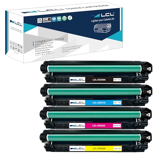 LCL 651A CE340A CE341A CE342A CE343A (4Stücke 1Schwarz 1Cyan 1Magenta 1Gelb) Toner für HP Laserjet MFP M775 M775dn M775f M775z M775z+ von LCL