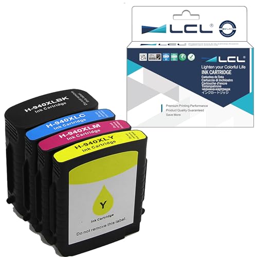 LCL 940XL C4906AE C4907AE C4908AE C4909AE (4Pack 1Schwarz 1Cyan 1Magenta 1Gelb) Tintenpatrone Kompatibel zu Officejet Pro 8000-A809a A811a A809n 8000 8500 –A909b A909a A909n A909g 8500A-A910a von LCL