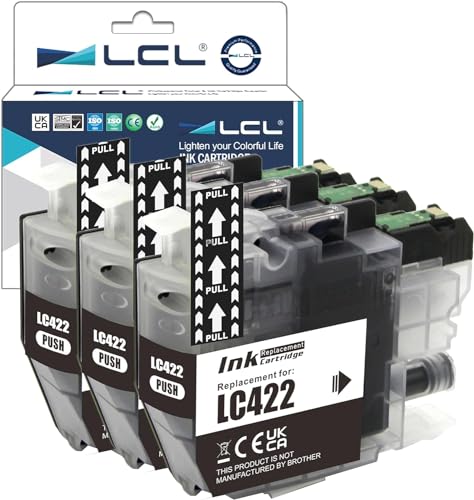 LCL 【Pigment LC422 LC-422 Patronen (3er Pack) Kompatibel für Brother LC422 LC-422VAL Tintenpatronen Multipack für Brother MFC-J5340DW / MFC-J5345DW / MFC-J5740DW / MFC-J6540DW / MFC-J6940DW von LCL
