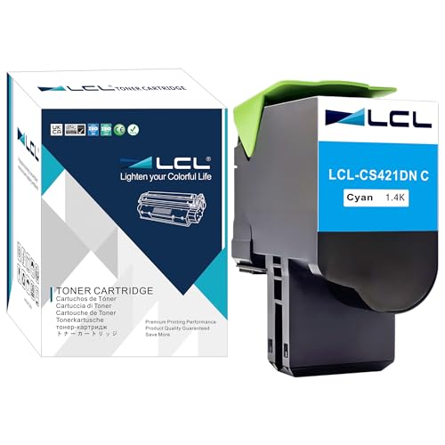 LCL CS421 Cyan Remanufactured Tonerkartusche kompatibel für Lexmark 78C20C0 für Lexmark CS421 CS421dn CS521 CS521dn CS622 CS622de CX421 CX421adn CX522 CX522ade CX622 CX622ade CX625 (1er-Pack) von LCL