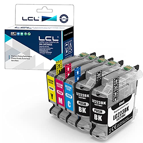 LCL Kompatibel LC223BK LC223C LC223M LC223Y LC223 LC221 (5 Stück 2 Schwarz Cyan Magenta Gelb) Tintenpatrone Kompatibel für Brother MFC-J4420DW J4620DW J4625DW J5320DW J5620DW J5625DW J5720DW J480DW von LCL