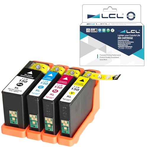 LCL Kompatibel Tintenpatrone 150XL (1Schwarz 1Cyan 1Magenta 1Gelb) Kompatibel für Lexmark S315 S415 S515 Pro715 Pro915 von LCL