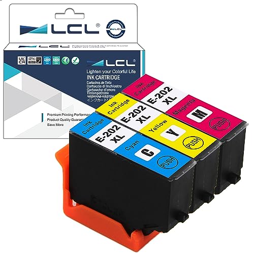 LCL Kompatibel Tintenpatrone 202 202XL C13T02H24010 C13T02H34010 C13T02H44010 (Cyan Magenta Gelb) kompatibel für Epson Expression Premium XP-6000 XP-6005 XP-6100 XP-6105 XP6000 XP6005 XP6100 XP6105 von LCL