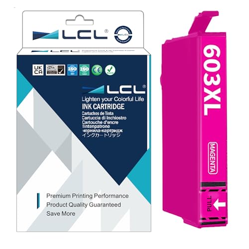 LCL Kompatibel Tintenpatrone 603 XL 603XL C13T03A34010 (1Magenta) Ersatz für Epson Expression Home XP-3100 XP-4100 XP-2100 XP-2105 XP-3105 Workforce WF-2810 WF-2830 WF-2835 WF-2850 von LCL