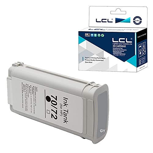 LCL Kompatibel Tintenpatrone 70 C9450A 135ML High Yield Pigment (Grau) Ersatz für Designjet Z2100 Z3100 Z3100PS Z3200 Z3200PS Z5200 Z5400 von LCL