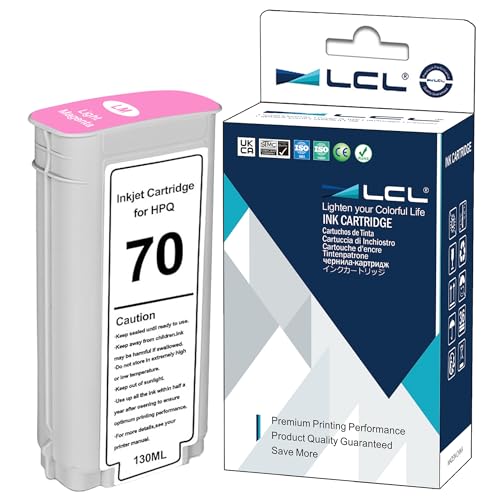 LCL Kompatibel Tintenpatrone 70 C9455A 135ML High Yield Pigment (Light Magenta) Ersatz für Designjet Z2100 Z3100 Z3100PS Z3200 Z3200PS Z5200 Z5400 von LCL