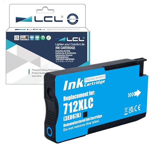 LCL Wiederaufbereitete 712 712XL Cyan 29-ml-Tintenpatrone mit hoher Kapazität Ersatz für HP 712 3ED67A DesignJet T650, T630, T250, T230 & Großformatdrucker der Studio-Serie (1er-Pack) von LCL