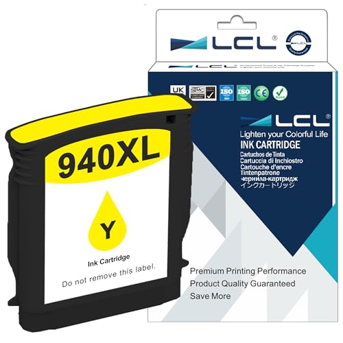 LCL Kompatibel Tintenpatrone 940XL (1 Gelb) Ersatz für HP Officejet Pro 8000-A809a A811a A809n 8000 Wireless 8500–A909b A909a A909n A909g 8500A-A910a A910g A910n 8500A Plus Pro 8000AIO 8000W A809 von LCL