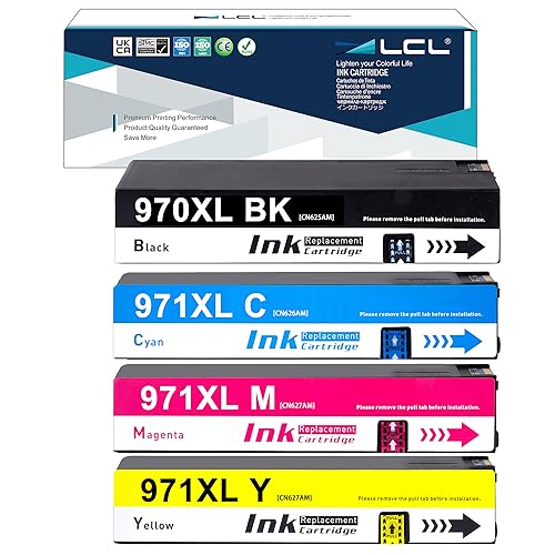 LCL Kompatibel Tintenpatrone 970XL 970 XL 971XL 971 XL CN621AE CN625AE CN626AE CN627AE CN628AE High Yield Kompatibel für HP Officejet Pro X451DN X451DW X476DN X476DW X551DW Pigment (KCMY) von LCL