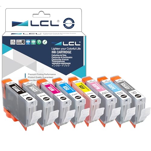 LCL Kompatibel Tintenpatrone CLI-65 CLI65 (8-Pack Pigment BK C M Y PC PM GY LGY) Kompatibel für Canon PIXMA PRO-200 von LCL