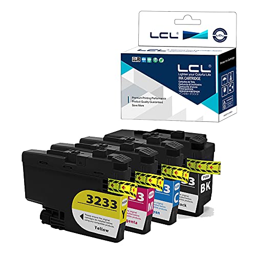 LCL Kompatibel Tintenpatrone LC-3233 LC3233 XL LC3233XL LC3233BK LC-3233BK LC-3233C LC-3233M LC-3233Y (4Stücke Schwarz Cyan Magenta Gelb) Ersatz für Brother DPC-J1100DW MFC-J1300DW von LCL