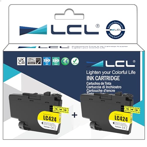 LCL Kompatibel Tintenpatrone LC-424 LC424 LC-424Y LC424Y (2 Gelb) Kompatibel für Brother DCP-J1200W DCP-J1200WE Printer von LCL