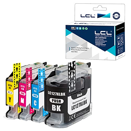 LCL Kompatibel Tintenpatrone LC127 LC127XL LC125XL LC127XLBK LC125XLC LC125XLM LC125XLY (1Schwarz 1Cyan 1Magenta 1Gelb) Kompatibel für Brother MFC-J4410DW J4510DW J4610DW J4710DW DCP-J4110DW von LCL