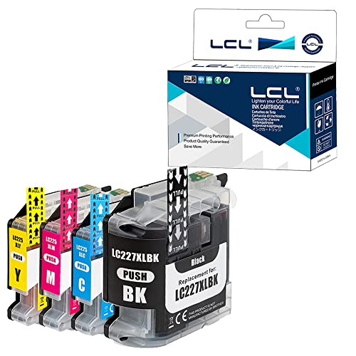 LCL Kompatibel Tintenpatrone LC227 LC225 LC227XL LC225XL LC227XLBK LC225XLC LC225XLM LC225XLY (1Schwarz 1Cyan 1Magenta 1Gelb) Kompatibel für Brother MFC-J4420DW J4620DW J4625DW DCP-J4120DW MFC-J5320DW von LCL