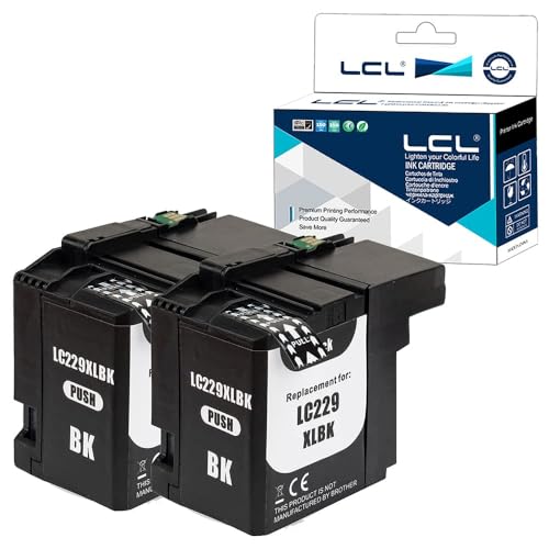 LCL Kompatibel Tintenpatrone LC229 LC229XL LC229XLBK LC225 LC225XL (2Schwarz) Ersatz für Brother MFC-J5320DW J5620DW J5625DW J5720DW von LCL