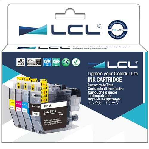 LCL Kompatibel Tintenpatrone LC3211 LC-3211 LC3211BK LC-3211BK LC-3211C LC-3211M LC-3211Y (1Schwarz 1Cyan 1Magenta 1Gelb) Ersatz für DCP-J770 DCP-J772DW DCP-J774DW MFC-J890DW MFC-J895 MFC-J497DW von LCL