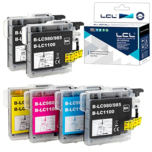 LCL Kompatibel Tintenpatrone LC980 LC1100 LC1100BK LC1100C LC1100M LC1100Y (3Schwarz 1Cyan 1Magenta 1Gelb) Ersatz für Brother DCP-J140W 145C 165C 185C 195C 197 197C DCP373CW 365CN 375CW 385C 390CN von LCL