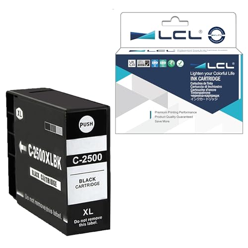 LCL Kompatibel Tintenpatrone PGI-2500 PGI-2500XL PGI-2500XLBK High Yield (1 Schwarz) Ersatz für MAXIFY IB4000 IP4050 IP4100 MB5050 MB5350 MB5150 MB5450 MB5155 MB5100 MB5400 MB5450 MB5455 von LCL
