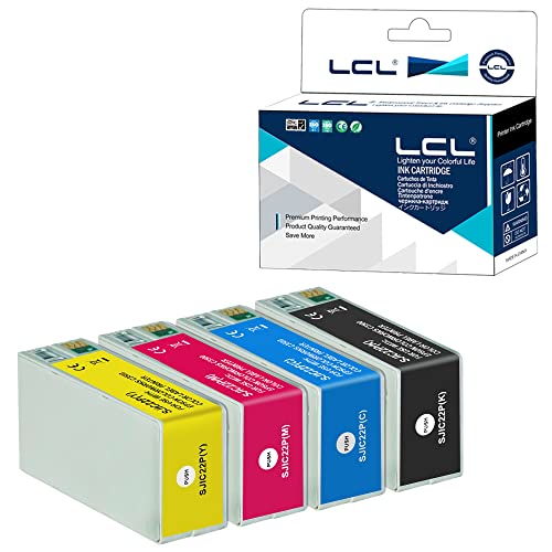 LCL Kompatibel Tintenpatrone SJIC22P SJIC22P (K) SJIC22P (C) SJIC22P (M) SJIC22P (Y) Pigment (4PK KCMY) Kompatibel für Epson TM-C3500 Color Works C3500 C3510 C3520 Drucker von LCL