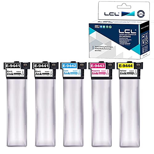 LCL Kompatibel Tintenpatrone T9441 T9442 T9443 T9444 C13T944140 C13T944240 C13T944340 C13T944440 Pigment (2Schwarz 1Cyan 1Magenta 1Gelb) Kompatibel für Epson Workfürce Pro WF-C5210 von LCL