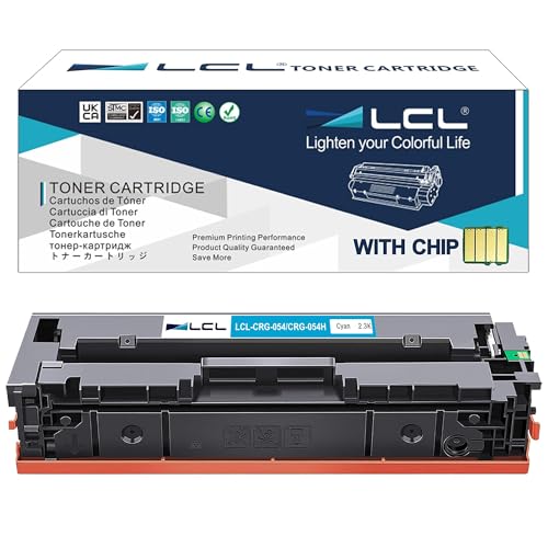 LCL Kompatibel Toner 054 054H CRG-054 CRG-054H 3027C002 Ersatz für Canon i-SENSYS LBP621cw 623cw MF643CDW MF645CX MF640C MF641CW MF642CDW MF643CDW MF644CDW MF645CX LBP621CW LBP622CDW LBP623CDW (Cyan) von LCL