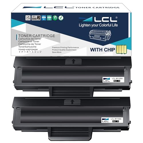 LCL Kompatibel Toner 106A W1106A (2Schwarz) Ersatz für HP Laser 107a 107r107w HP Laser MFP 135a 135r 135w 135wg 137fnw 137fwg. von LCL