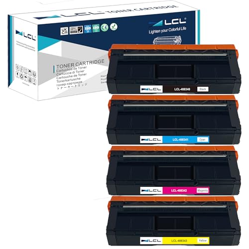 LCL Kompatibel Toner 408340 408341 408342 408343 M C250H M C250FW M C251FW P C301W P C311W kompatibel mit Ricoh M C250H M C250FW M C251FW P C301W P C311W (Schwarz Cyan Magenta Gelb) von LCL