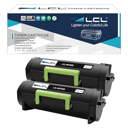 LCL Kompatibel Toner 60F200E 602E 2.5K (2Schwarz) kompatibel für Lexmark MX310dn MX410de MX510de MX511dte MX511dhe MX511de MX610dw MX611de MX611dhe MX611dte von LCL