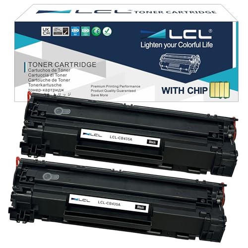 LCL Kompatibel TonerKartusche 35A CB435A 36A CB436A 2000Pages High-Yield (2 Schwarz) Ersatz für HP Laserjet P1002 P1003 P1004 P1005 P1006 P1007 P1008 P1009 Laser Printer von LCL