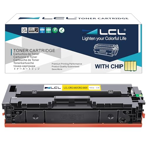 LCL Kompatibel Tonerkartusche 045 045H CRG-045 CRG-045H 1243C002 1239C002 (Gelb) Ersatz für Canon i-SENSYS LBP611C LBP611CN LBP612C LBP613Cdw MF631Cn MF632Cdw MF633Cdw MF634Cdw MF635cx von LCL