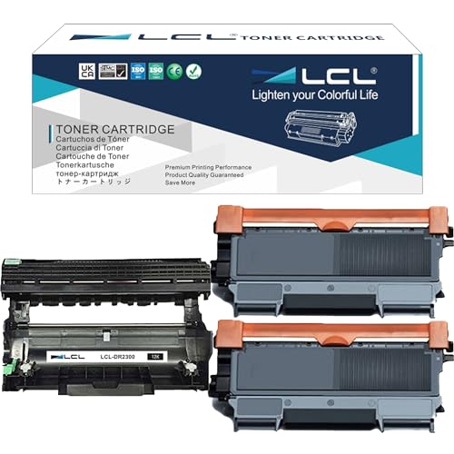 LCL Kompatibel Tonerkartusche TN2320 TN-2320 TN2310 TN-2310 2600 Page DR2300 DR-2300 12000 Pages (3Pack 2Toner+1Drum) Ersatz für Brother HL-L2300D HL-L2365DW HL-L2340DW HL-L2320D HL-L2360DW HL2380DW von LCL