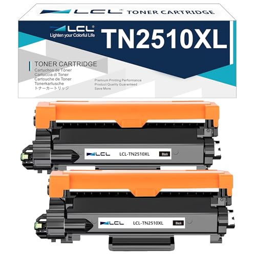 LCL TN2510XL Schwarz Tonerkartusche mit hoher Kapazität kompatibel mit Brother TN2510 TN2510XL TN-2510 TN-2510XL für HL-L2400DW HL-L2400DWE HL-L2445DW HL-L2447DW DCP-L2620DW DCP-L2627DW (2er-Pack) von LCL