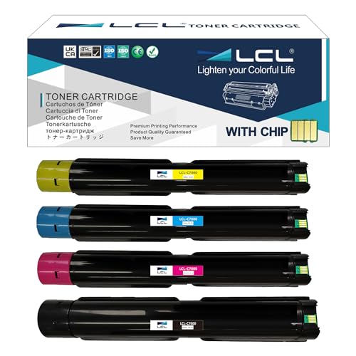 LCL Kompatible Tonerkartusche für Xerox VersaLink C7000 C7000V C7000N C7000DN 106R03757 106R03760 106R03759 106R03758 High Yield (KCMY) Ersatz für Xerox VersaLink C7000 C7000V C7000N C7000DN Printer von LCL