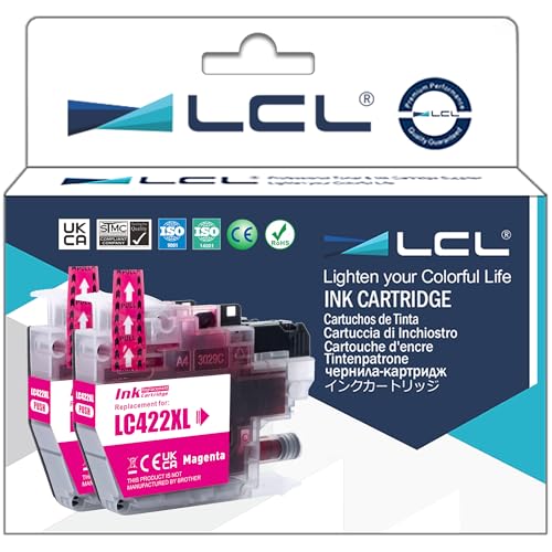 LCL LC422 LC422XL Magenta Tintenpatrone für hoher Kapazität, Ersatz für Brother LC-422XL LC422XL LC422XLM LC422M MFC-J5340DW MFC-J5345DW MFC-J5740DW MFC-J6540DW MFC-J6940DW (2-Pack) von LCL
