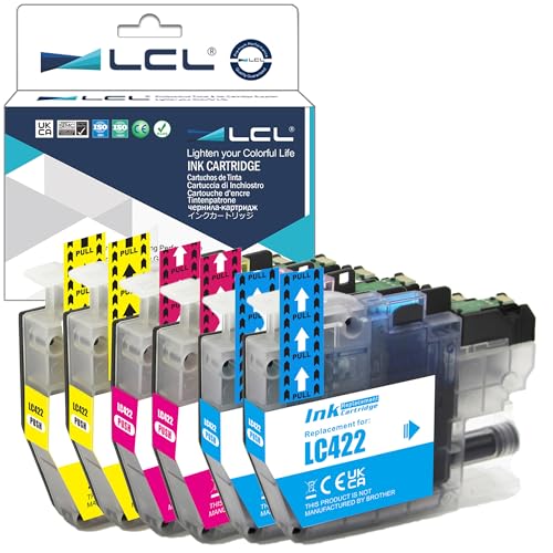 LCL LC422 Tintenpatrone kompatibel mit Brother LC-422 LC-422XL LC422XL LC422VAL LC422XLVAL kompatibel für Brother MFC-J5340DW MFC-J5345DW MFC-J5740DW MFC-J6540DW MFC-J6940DW (2Cyan, 2Magenta, 2Gelb) von LCL