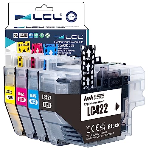 LCL LC422 Tintenpatrone kompatibel für Brother LC-422 LC-422XL LC422XL LC422VAL LC422XLVAL MFC-J5340DW MFC-J5345DW MFC-J5740DW MFC-J6540DW MFC-J6940DW (Schwarz, Cyan, Magenta, Gelb) von LCL