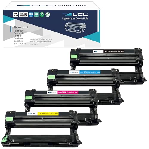 LCL Remanufactured Black Drum Unit DR-241 DR241 DR241CL DR-241CL (KCMY) Kompatible für Brother DCP-9015CDW DCP-9017CDW DCP-9020CDW DCP-9022CDW HL-3140CW HL-3142CW HL-3150CDN HL-3150CDW HL-3152CDW von LCL