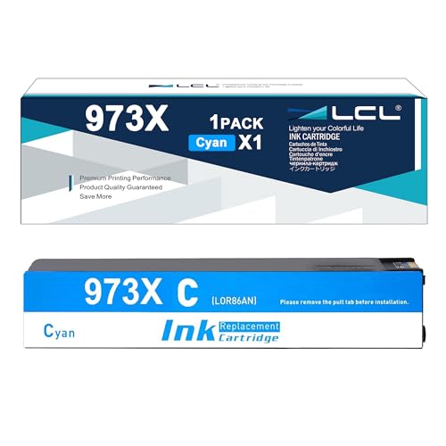LCL Kompatibel Tintenpatrone 973 973X F6T81AE High Yield 7000 Seiten (1 Cyan), Ersatz für HP PageWide Pro 452dn 452dw 452dwt 477dn 477dw 477dwt MFP 552dw 577dw 577z Managed MFP P57750dw P55250dw von LCL